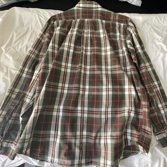 Filson Mens Large Sutter Sport Brown/Green Plaid Long Sleeve Button Down Shirt - Picture 2 of 6